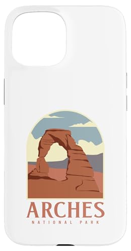 Utah Vintage Retro Hiking Camping Arches National Park �X�}�z�P�[�X iPhone 15 �p