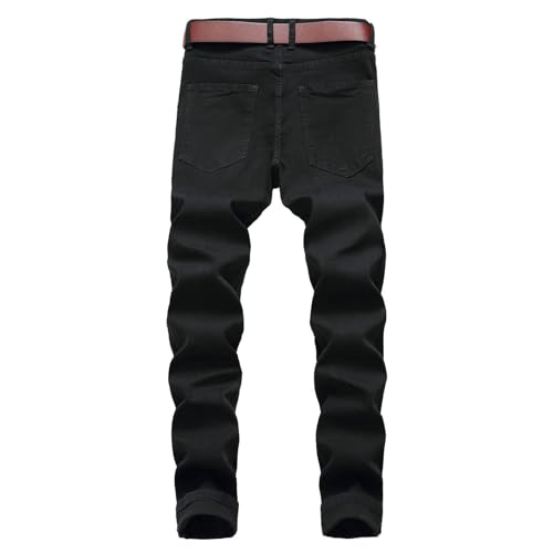 FZYLQY Mens Ripped Denim Pants Skinny Stretch Distressed Destroyed Slim Fit Fashion Casual Business Hiking Camping Jeans