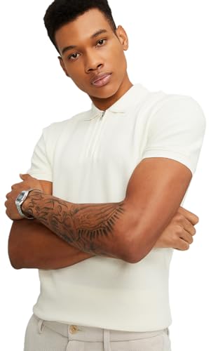Image of Max Men Textured Zipper Polo T-Shirt