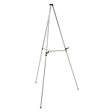 Quartet Easel, Aluminum, Lightweight, Telescoping, 66' Max. Height, Supports 25 lbs, Silver Finish (50E)