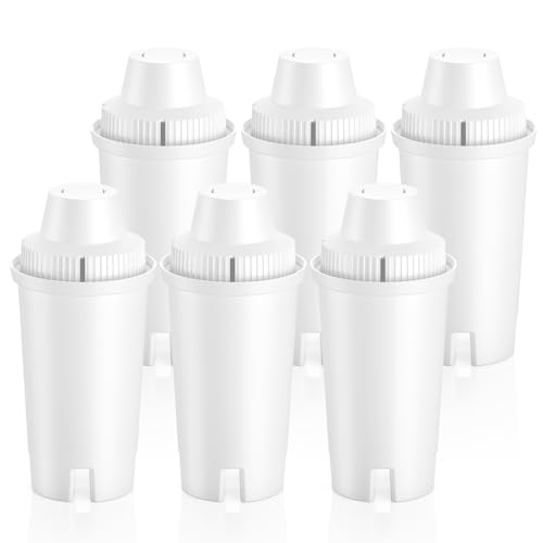 VILLAPOOL 6 Water Filter Cartridge Replacement for Brita Filters Classic OB03 Dispensers Everyday UltraMax Metro+ XL Mavea 107007 35557 Reducing Impurities Chlorine PFAS Limescale & Odor