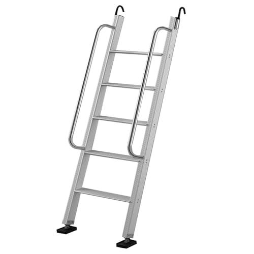 Escalera de litera, escalera de salida, capacidad de carga de 330 libras, escalera recta universal para caravanas y campistas, construcción de aluminio duradero