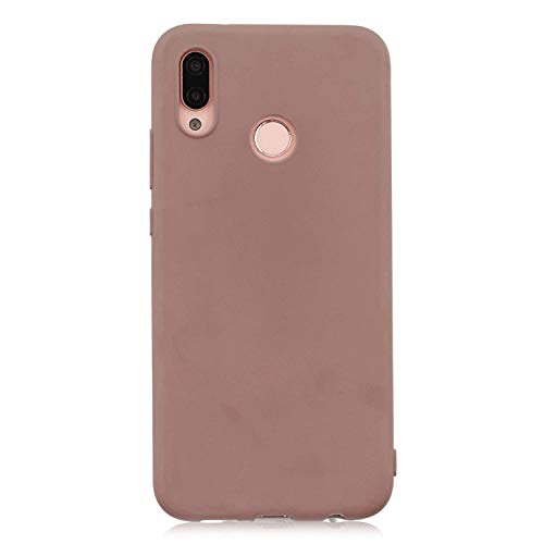 cuzz Funda para Huawei P20 Lite+{Protector de Pantalla de Vidrio Templado} Carcasa Silicona Suave Gel Rasguño y Resistente Teléfono Móvil Cover-Marrón Cover