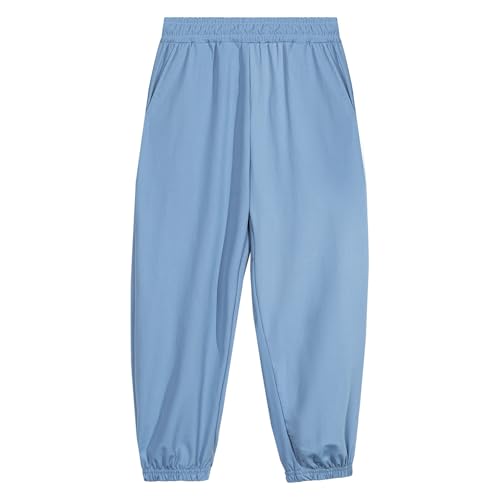 Rolanko Girls Joggers with Pockets, Quick Dry Silky Kids Sweatpants Lightweight Athletic Pants for Casual Activewear