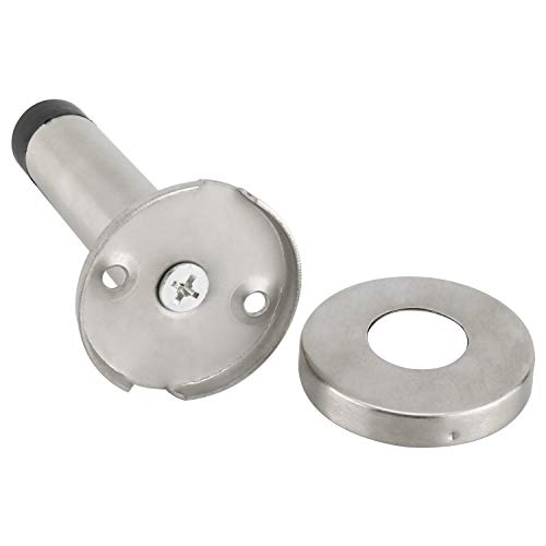 Homend 10 Pack Stainless Steel Door Stops With Sound Dampening Rubber Bumper,Wall Mount Door Stop,Brushed Finish Door Stop For Wall Protector With Hardware Screws 3.5 Inch #TOP7