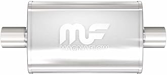 MagnaFlow Performance Exhaust Muffler 11215: 2.25"/2.25" Inlet/Outlet, 4x9x14" Oval, Stainless Steel, Satin Finish