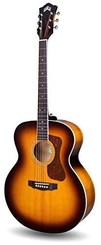 Guild Guitars Westerly Collection 6 String Acoustic-Electric Guitar, Right, Antique Burst (F-250E Deluxe Maple ATB)