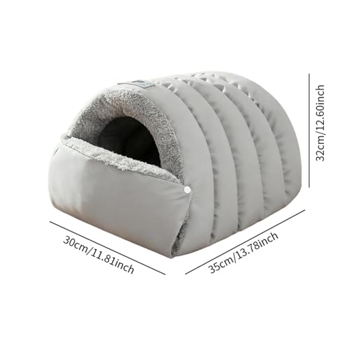 Dôme chat en peluche grise de qualité supérieure avec base stable