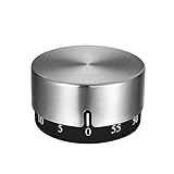 Kitchen Timer Countdown Counter with Alarm Sound Magnetic Counter Stainless Steel Mechanical Alarm Clock Home Office Classroom Games Baking Cooking Steaming Manual Timer (60 Min)