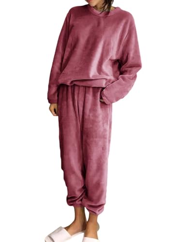 Image of KOTTY Women's Fleece Tracksuit Set | Woolen Co-ord Sweatpants for Winter | Loose Fit Winterset for Ladies