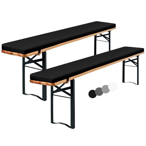 Showgeous 2er-Pack Bierbankauflage Gepolstert für Bierzeltgarnitur Bankauflage 220x25x2cm XL Waschbare Bierbankauflagen Gepolstert Auflage für...