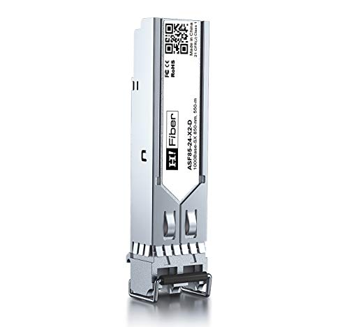 H!Fiber 1.25G Multimode SFP LC Module, 1000Base-SX Gigabit Fiber Transceiver for Cisco GLC-SX-MMD, Meraki, Ubiquiti UniFi UF-MM-1G, TP-Link, Fortinet, Intel, Netgear and More (MMF,850nm,550m,DDM)