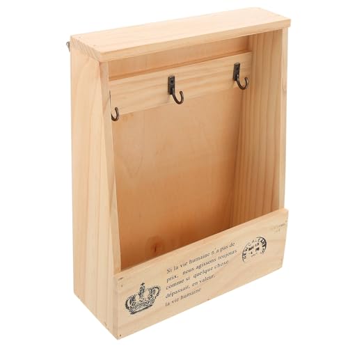 BESPORTBLE Caja Organizadora de Llaves y Almacenamiento Seguro Vintage de Madera Soporte Artístico, Ahorro de Espacio para Pared Adecuado para Entrada