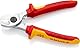 KNIPEX Kabelschere, 165 mm, VDE, für Cu- und AI-Kabel bis 15 mm (50 mm²), Einhandbedienung, Kabelschneider, 95 16 165