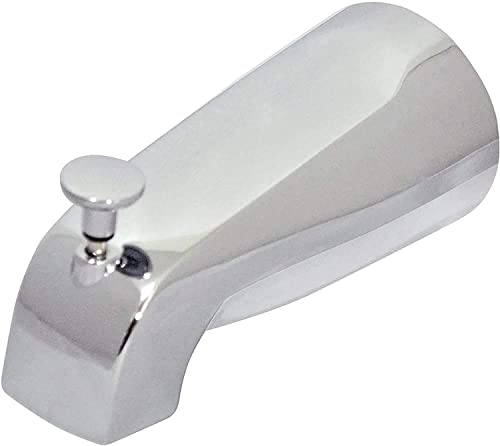 Tub Spout With Front Diverter, 1/2 Inch Ips Female Front End Thread, 5-1/4 Inch Overall Length, For 4 Inch To 4-3/8 Inch Length Galvanized Pipe Nipple, Polished Chrome Finish #TOP2