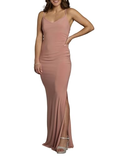 David's Bridal Jersey Cowl Neck Cross Back Sheath Dress2