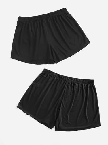 Floerns Women's Plus Size Solid Pajama Shorts 2 Pack Soft Lounge Sleep Shorts2