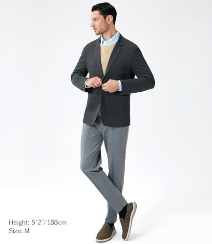 Casual Blazer for Men Stretch Sport Coat Knit Suit Jacket Notch Lapel Two Buttons with Pockets3