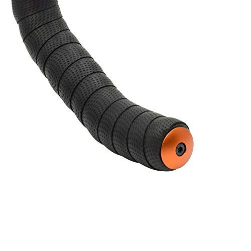 Domain Cycling Aluminum Bike Handlebar Bar End Plugs, Expanding Adjustable Locking Caps, Road Bicycle Grip Mountain BMX MTB Fixie (Orange) - Thumbnail 3