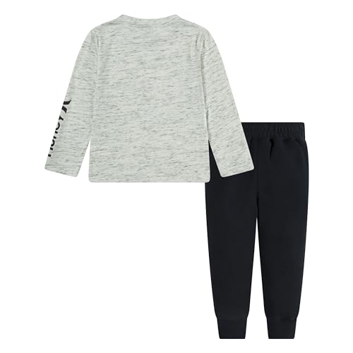 Image of Hurley boys Long Sleeve Soft Basic Cloud Slub T-shirt and Shorts 2-piece Outfit Set