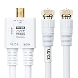 サンワダイレクト 分波器 4K/8K対応 地デジ/BS/CS対応 ケーブル一体型 20cm ネジ式コネクト 500-AT003K