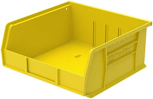 Akro-Mils 30235 AkroBins Plastic Hanging Stackable Storage Organizer Bin, 11-Inch x 11-Inch x 5-Inch, Yellow, 6-Pack