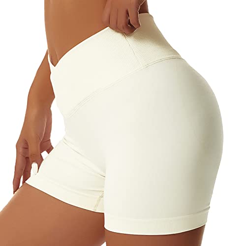 Litthing Pantalones Cortos Deportivos para Mujer, Short Deportivo Cintura Alta Pantalon Corto Deporte Control de Barriga Mallas Ciclistas Shorts para Yoga Fitness Gym