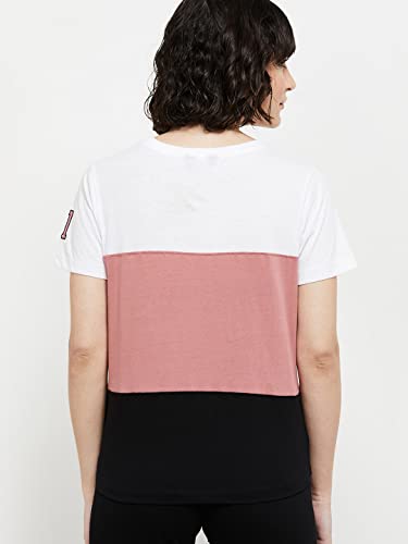 Image of Max Women's Colourblock Round Neck Regular Fit T-Shirt
