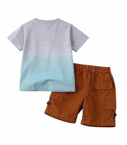 Image of Bold N Elegant Cotton Cute Cartoon Printed Half Sleeve T-Shirt And Shorts Clothing Set For Infant Toddler Baby Boy Girl