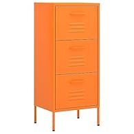 【Practical Design】: The cabinet features levellers at the bottom, making it easy to adjust the height to your liking. It’s designed with practicality in mind, ensuring you a completely user-friendly experience 【Sturdy Construction】: Our orange storag...