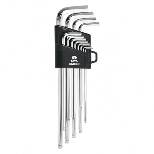 AGRICO Tata Set of 9, Long Allen Key/Wrench Key Set Garage Automotive, Household & Industrial Applications | L Shape Repair Tool, Standard | Grey (Pack of 1, ‎TAK002) at ₹104 (76% Off) – Amazon