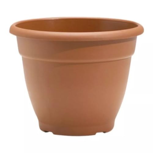 Fyne-Finds Round Plastic Plant Pot 30cm 12inch 9.5Liters Garden Indoor Outdoor Cover Drainage Holes Weather Frost Proof Planter (1 Terracotta)