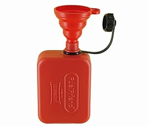 FuelFriend® 0,5 Liter Klein-Benzinkanister Mini-Reservekanister mit faltbarem Silikontrichter