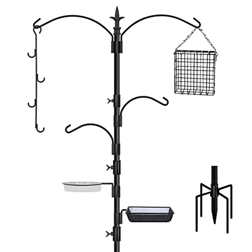 FEED GARDEN Premium Vogelfutterstation Kit, 92 Zoll Vogelfutterstange, Multi Feeder Hanging Kit für Vogelbeobachtung, Vogeltränke Vogelfutterspender Pflanzgefäß Aufhänger Vogelfutterspender Ständer Cover