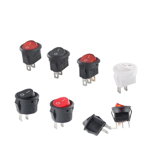 Interruptor basculante 2PIN botón de E/S tamaño pequeño redondo KCD-15 para componentes eléctricos 2