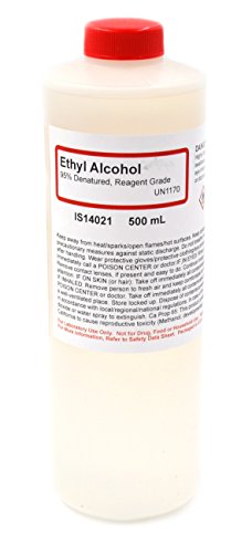 Reagent Grade 95% Denatured Ethyl Alcohol, 500mL - The Curated Chemical Collection - Not for Use on Body or Skin