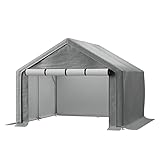 WIILAYOK Outdoor Storage Shelter, 10x10 ft Portable Shed with Roll up Zipper Door, Waterproof and UV Resistant Anti-Snow, Heavy Duty Carport for Storing Garden Tools, Outdoor Equipment