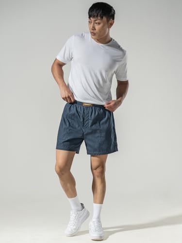 Image of DAMENSCH Regular Fit Solid 100% Soft & Durable Cotton Boxer Shorts Dual Pockets Anti-Bacterial Moisture Wicking Microfibre Waistband Ultra-Light Boxers for Men