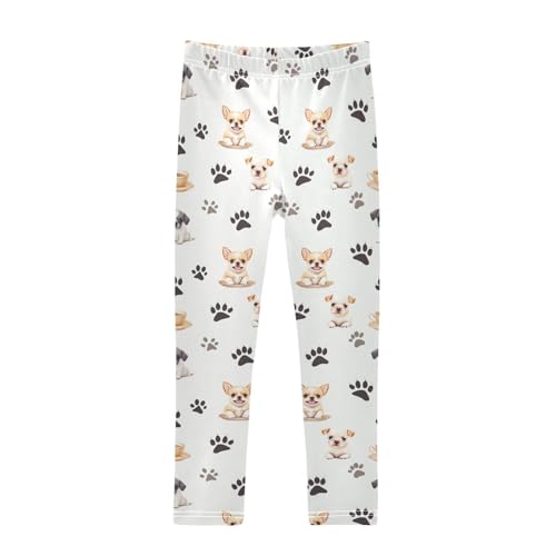 Girls Leggings Puppy Dog and Paw Prints Toddler Girls Clothes Toddler Comfortable Bottoms Girl Leggings 3T-10Y