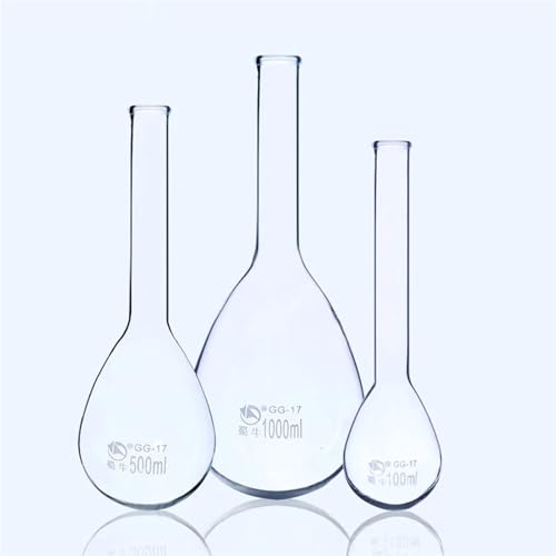 Botellas con escala, Matraz Kjeldner de vidrio de borosilicato de alta concentración, de cuello largo, for fijación de nitrógeno y amoníaco, de 50 ml a 1000 ml.