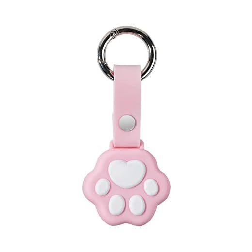 GeekShare Suporte de pata de gato para AirTag com chaveiro, capa de silicone macio antiarranhões para AirTag com chaveiro, capa de rastreador, acessórios compatíveis com AirTags para gatos (rosa)