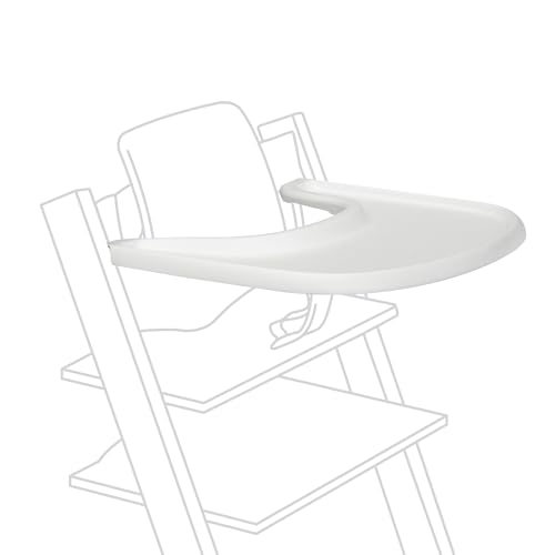 Stokke Tray Compatible with Tripp Trapp - Wipeable High Chair Accessory for Meals Snacks & Play - Easy Attachment BPA-Free & Dishwasher-Friendly White