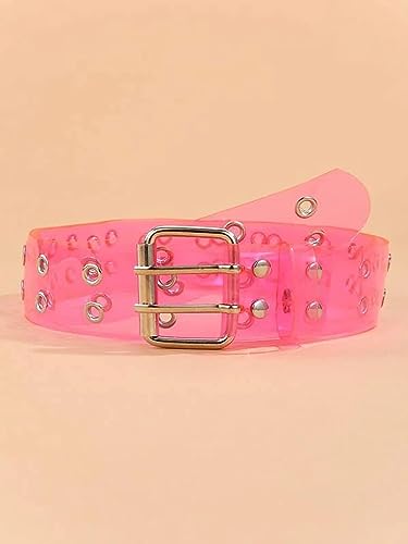 Double Grommet Leather Belts for Women - Y2K Belt Accessories - Punk Metal Jean Belt Wide 1.5 Inch - Double Studded Holes4