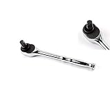 コシハラ 差込角 9.5mm(3/8インチ)ラチェットレンチ360度回転可能 ラチェットハンドル360度回転可能 スイベルラチェットハンドル 自由に回転可能 ギア数72T 全長198mm スクエアヘッドクロムモリブデン 台湾製 KOSHIHARA K013