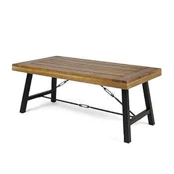 Alternative view of Christopher Knight Home Catriona Outdoor Acacia Wood Coffee Table, Teak Finish / Rustic Metal Brown and Black