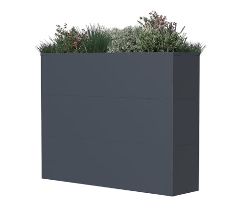 WESTMANN Metall Pflanzkübel Talus XL | Rechteckiger Pflanzkasten modern | Hochwertiger Blumenkasten aus galvanisiertem Stahl | Pulverbeschichtung Anthrazit | Wetterfest & robust