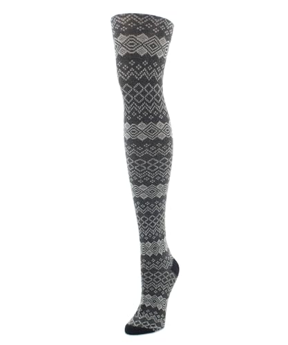 MeMoi Horizontal Diamond Cotton Blend Sweater Tights2