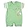 Macacão Bebê Menino Curto em Suedine 100% Algodão – Manga Listrada Tigrinho com Bordados e Abertura Frontal (BR, Alfa, M, Verde)