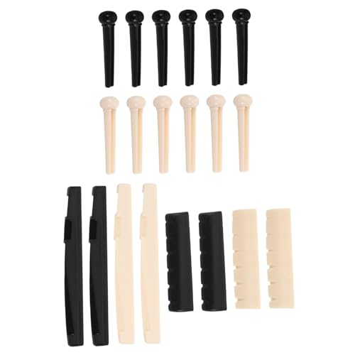 OFFIGAM 4 Juegos Kit de Accesorios para Guitarra Acústica Juego de Puentes Sillines y Clavijas de...