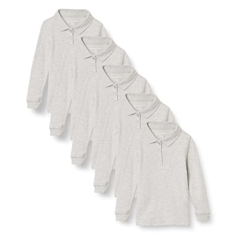 Image of Amazon Essentials Girls and Toddlers' Long-Sleeve School Uniform Interlock Polo Shirts